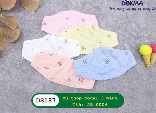 Mũ sơ sinh 3 mảnh Dokma DS187