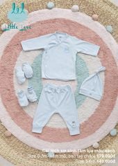 Bộ sơ sinh cài lêch tăm lụa LIL - (3-6M)