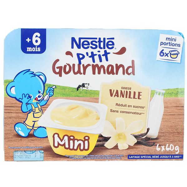 Váng sữa Nestle Pháp vị vani – 60g x 6 hộp (6m+)