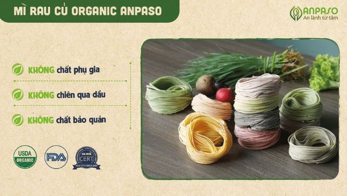 Mi E Rau Mì rau củ Ăn dặm cho bé Organic Anpaso - Giá tốt