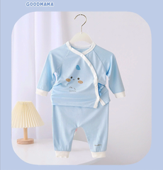 Bộ sơ sinh cài lệch cho bé chất Bamboo Petit Goodmama GBH 5-18