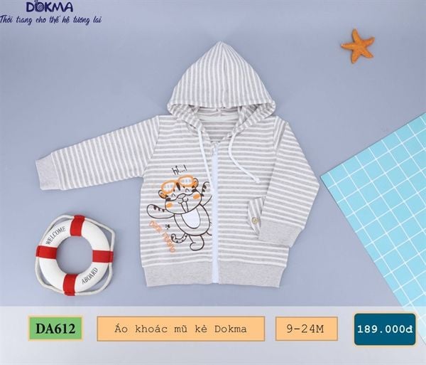 Áo khoác mũ kéo khoá Dokma DA612 (6-9M) CLO
