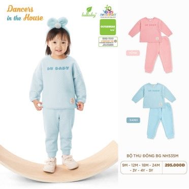 Bộ chần bông dài tay BG NH535M Lullaby Xanh size 18M