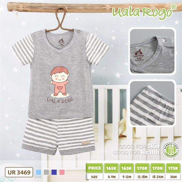H.QATT Bộ cộc in hình bamboo Uala - (9 - 12M)
