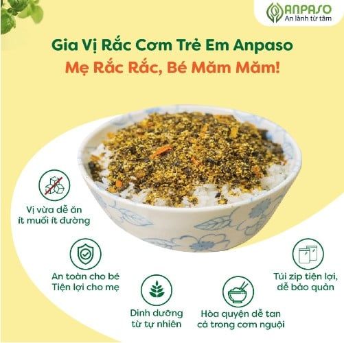 Gia vị rắc cơm Anpaso vị rong biển và hạt 1Y+ (35g)