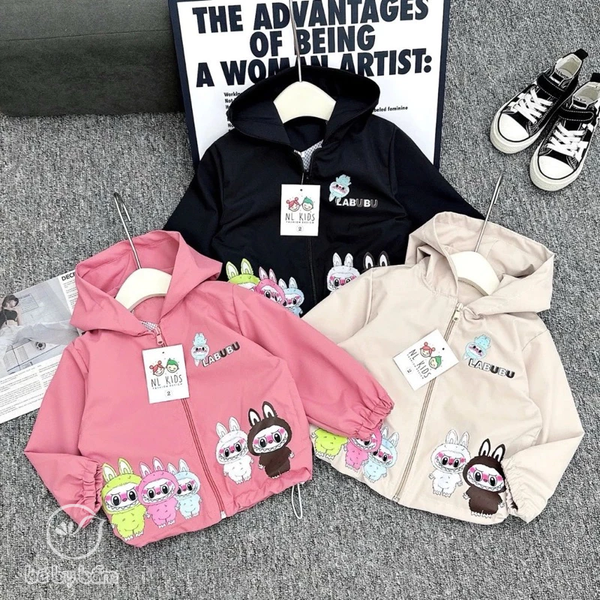 Áo khoác gió lót nỉ Labubu cho bé (Mẫu mới đẹp)