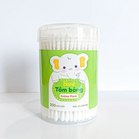 Tăm bông Bavo thân giấy (200 que)