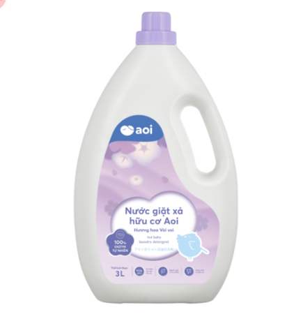Nước giặt xả hữu cơ AOI hương Hoa Vòi Voi 3L