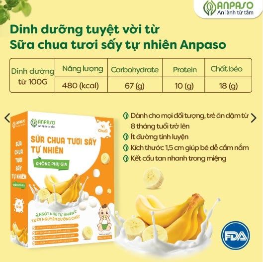 Sữa chua tươi sấy tự nhiên cho bé Anpaso