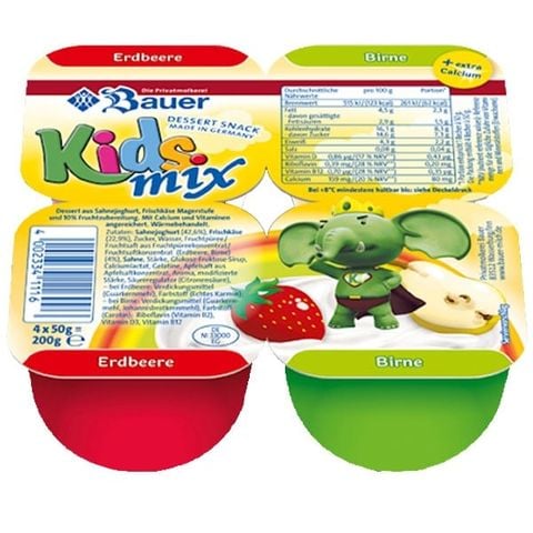 Phô mai hoa quả cho bé Kids Mix (vỉ 4 hộp)