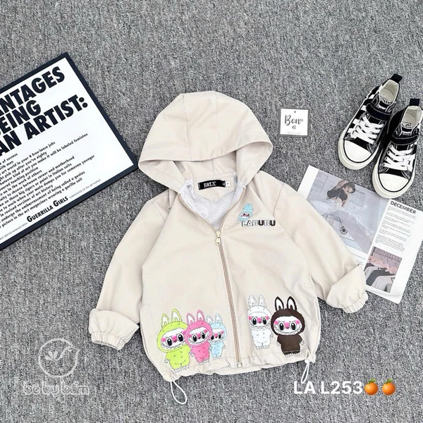 Áo khoác gió lót nỉ Labubu cho bé (Mẫu mới đẹp)