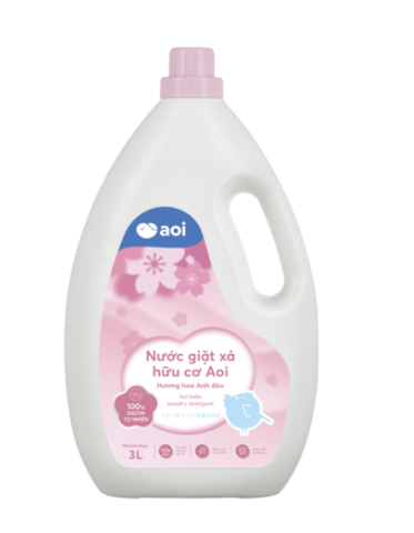 Nước giặt xả hữu cơ AOI hương Hoa Anh Đào 3L