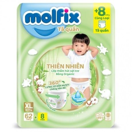 Bỉm Molfix quần XL62+8 (12-17kg)