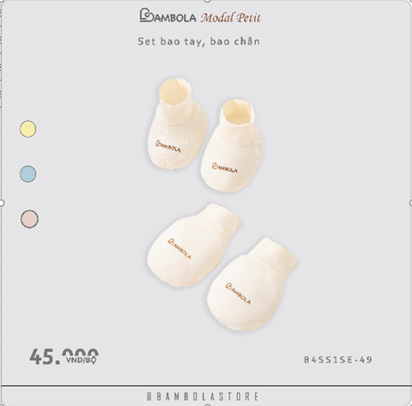 Set bao tay chân Bambola - B4SS1SE-56 - Kem