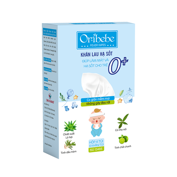 Khăn lau hạ sốt Oribebe 0+