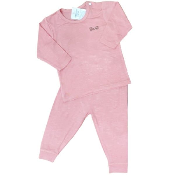 Bộ sơ sinh dài tay cài vai Bavo (hồng)