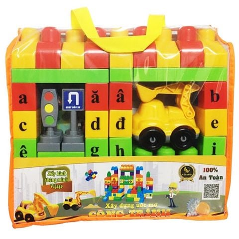 Đồ chơi xếp hình công trình, cứu hỏa Vijago 64 chi tiết