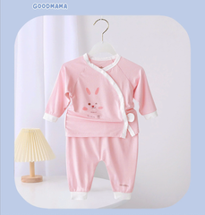 Bộ sơ sinh cài lệch cho bé chất Bamboo Petit Goodmama GBH 5-18
