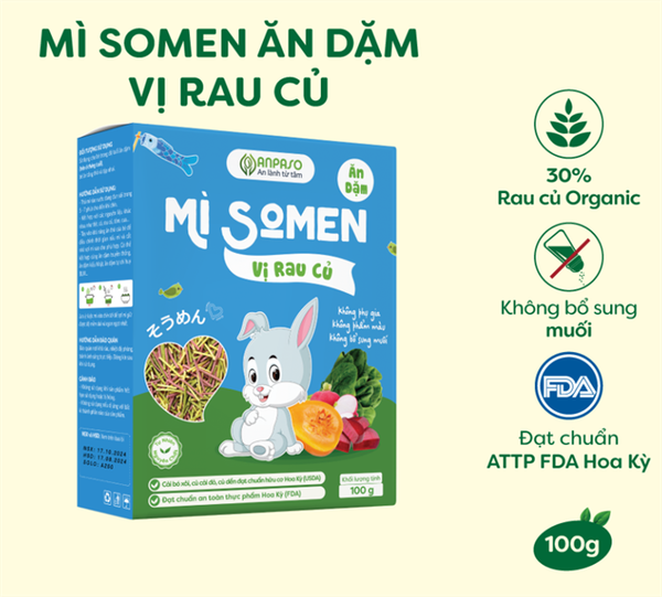 Mì Somen ăn dặm vị rau củ Anpaso 100g