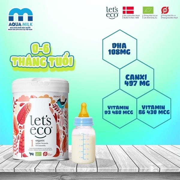 Sữa bột hữu cơ Let's eco số 1 700g (Từ 0-6 tháng tuổi)