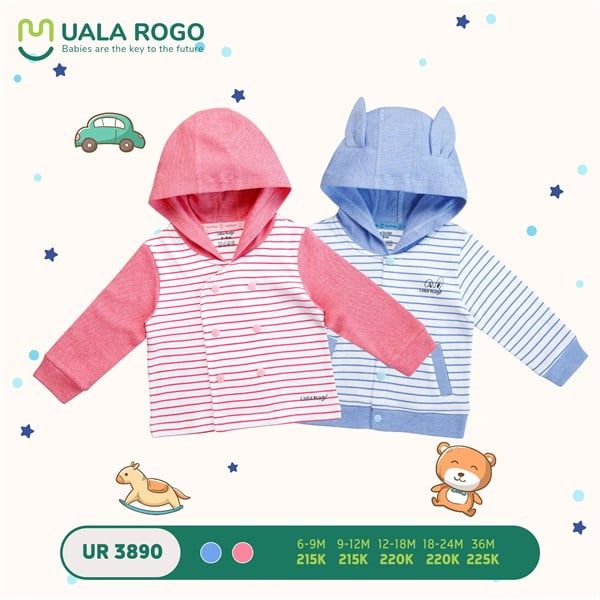 Áo khoác có mũ kẻ nhỏ Uala CLO