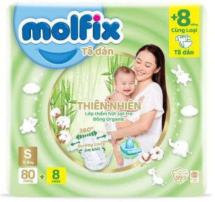 Bỉm Molfix dán S80+8 (4-8kg)