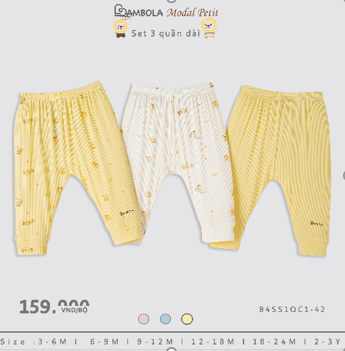 Set 3 quần dài Bambola - Vàng - B4SS2QC1-42 - (9-12M)