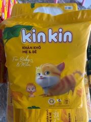Khăn vải khô mẹ và bé Kin Kin 900gr mèo 3D vàng