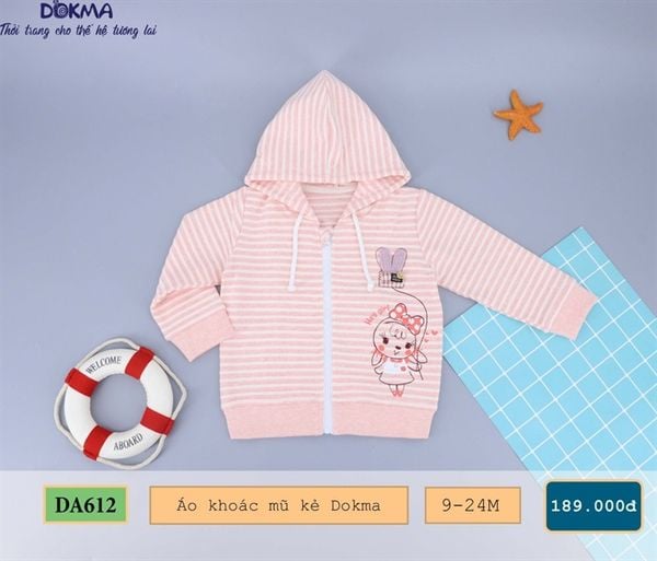 Áo khoác mũ kéo khoá Dokma DA612 (6-9M) CLO