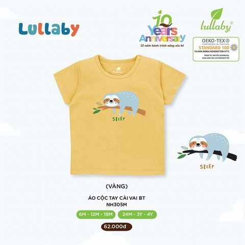 H.QATT Áo cộc tay cài vai bé trai - vàng