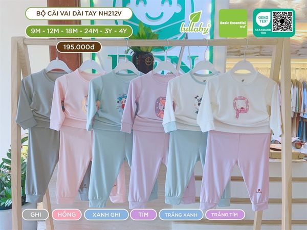 Bộ BG dài tay cài vai NH212V Lullaby 24M