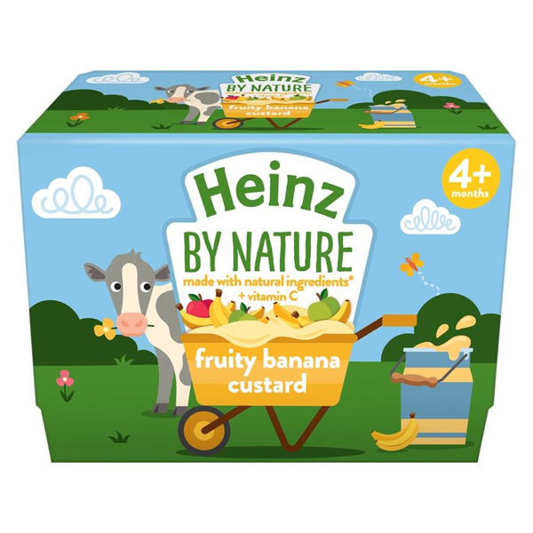 Váng sữa Heinz Custard (4 hộp) vị chuối, trái cây