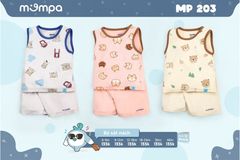 Bộ sát nách 611/205/203 Mompa Vàng (12-18M)