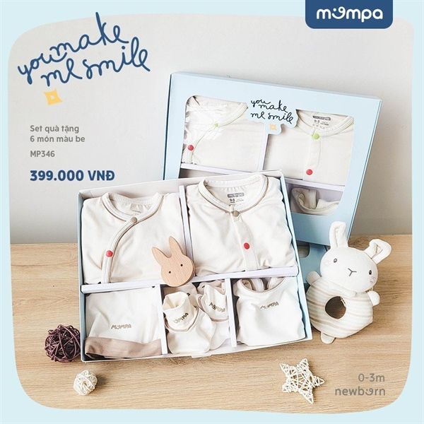 Set quà tặng sơ sinh 6 món Mompa MP346