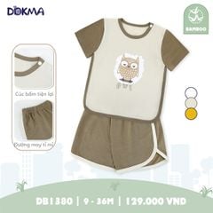 H.Bộ cộc tay cài vai Trắng xanh 6-9M