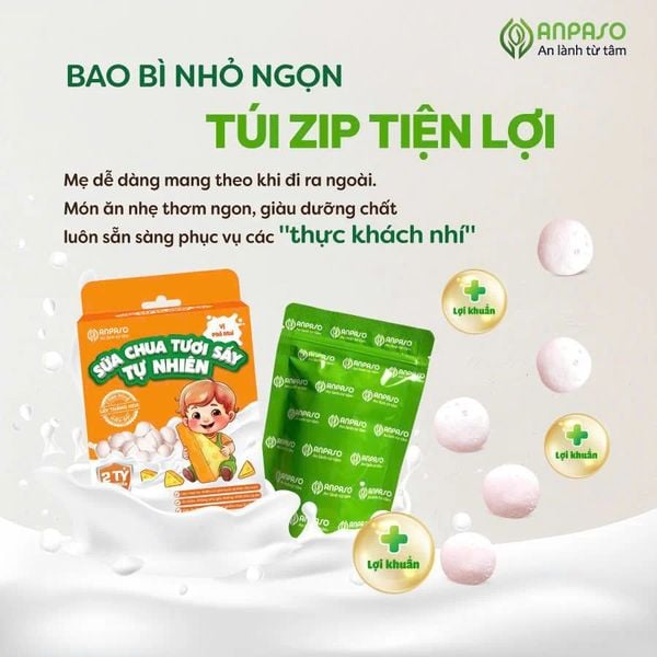 Sữa chua tươi sấy tự nhiên cho bé Anpaso