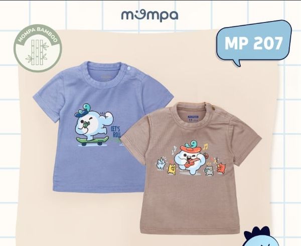 Áo cộc tay SS BT cài vai Mompa MP207 Nâu (3-6M)
