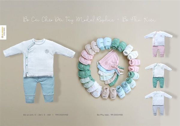 Bộ sơ sinh cài chéo Hrnee