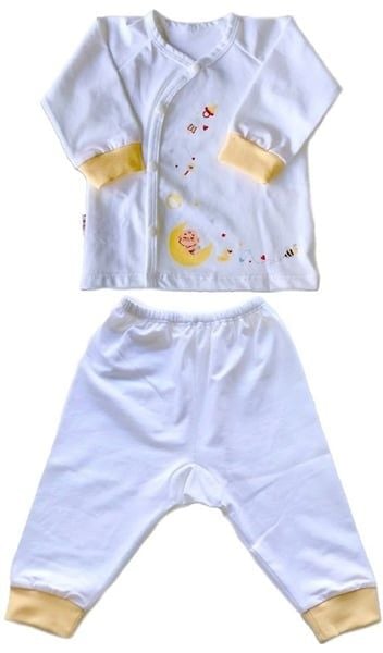 Bộ Tay Dài Bo Cài Chéo Bé Trăng (3-6M)