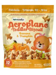 Bánh quy Natufoodies hình máy bay - Vị chuối, bí đỏ 100g 12M+