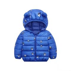 Áo khoác phao hoạ tiết mũ gấu Vàng size 90