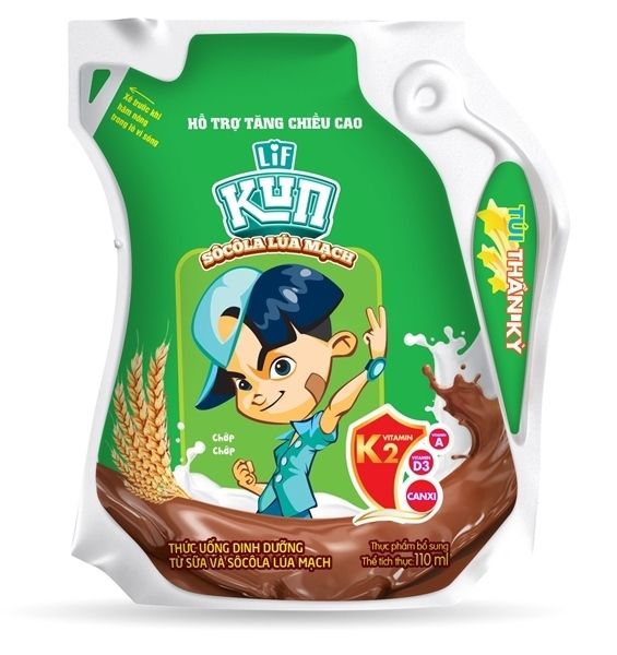 Thức uống dinh dưỡng Kun vị socola lúa mạch 110ml 3Y
