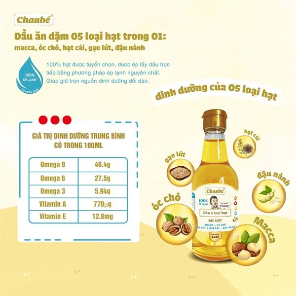 Dầu 5 Loại Hạt Chan Bé - 60ml
