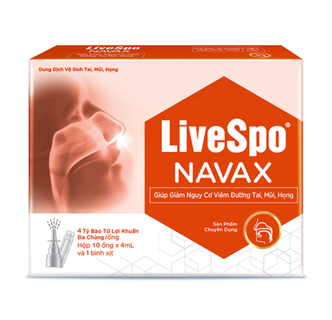 Dung dịch vệ sinh tai mũi họng LiveSpo Navax chuyên dụng (10 ống x 4ml)
