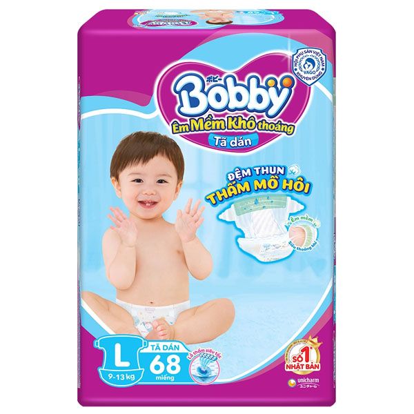 Bỉm Bobby dán L68 (9-13kg)