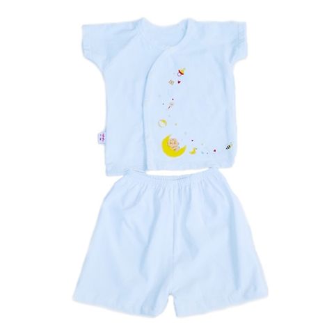 Bộ cài lệch ngắn tay IQ BABY Bé trăng