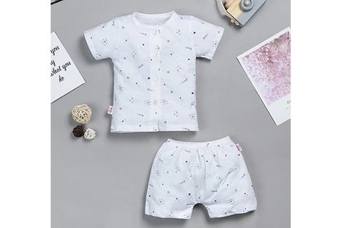 Bộ sơ sinh cài giữa ngắn tay IQ BABY Sao băng xanh (9-12M)