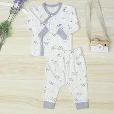 Bộ sơ sinh cài lệch dài tay IQ BABY Gấu xám (3-6M)