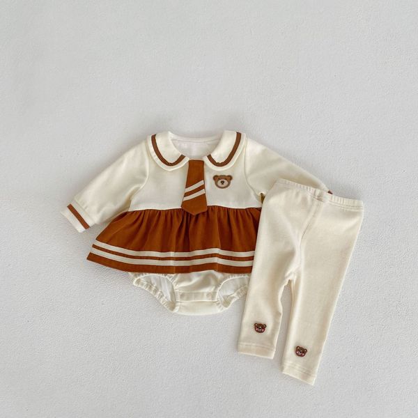 Body gấu nâu có cà vạt - Bé Gái - Size 7