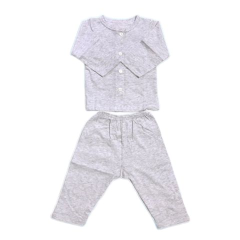 Bộ sơ sinh cài giữa dài tay IQ BABY Xám Tiêu